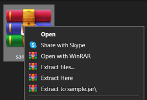 Open the JAR file with WinRAR