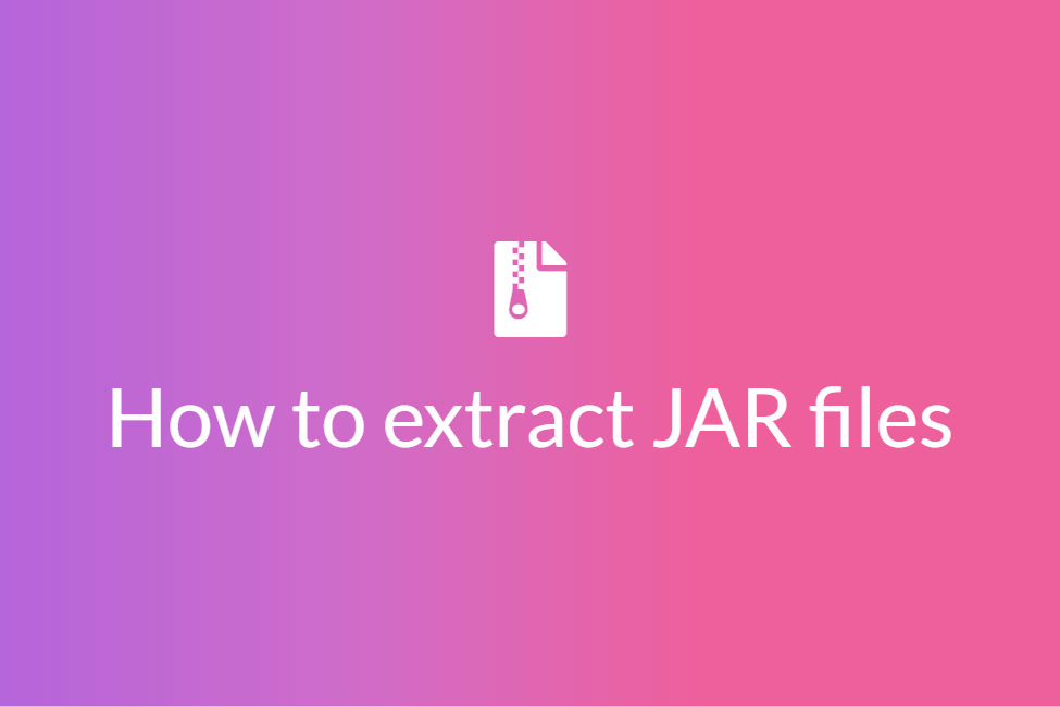 How to easily extract a JAR file